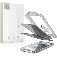 Tech-Protect Tech-Protect iPhone 16 / 15 2-PACK Sk&auml;rmskydd Quick Set Spy+ Privacy - Teknikhallen.se