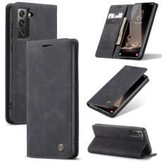 CASEME CASEME Samsung Galaxy S21 FE Fodral Retro Flip L&auml;der Svart - Teknikhallen.se