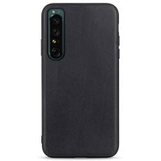  Sony Xperia 1 IV Skal &Auml;kta L&auml;der Hybrid Svart - Teknikhallen.se