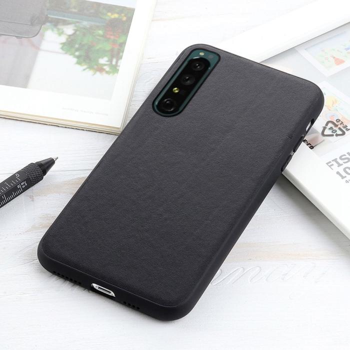 Bild 3,  Sony Xperia 1 IV Skal Äkta Läder Hybrid Svart - Teknikhallen.se