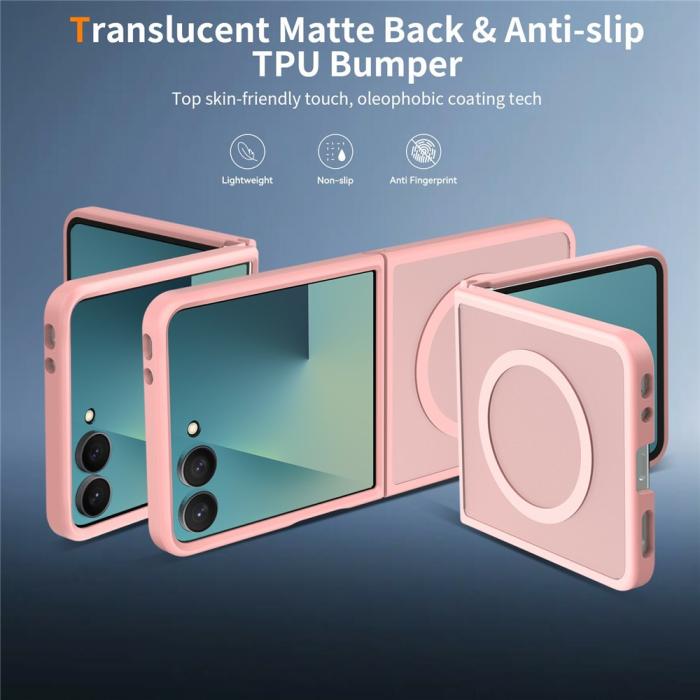 Bild 2,  Samsung Galaxy Z Flip 8 Skal MagSafe TPU Rosa - Teknikhallen.se