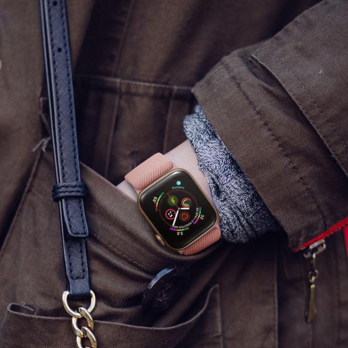Bild 6, Tech-Protect Tech-Protect Justerbart Nylonarmband Apple Watch 38/40/41 Rosa - Teknikhallen.se