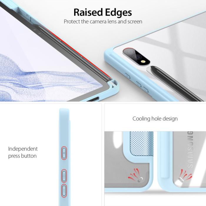 Bild 3, DUX DUCIS DUX DUCIS Galaxy Tab S9 Plus Fodral TOBY Tri-Fold Blå - Teknikhallen.se