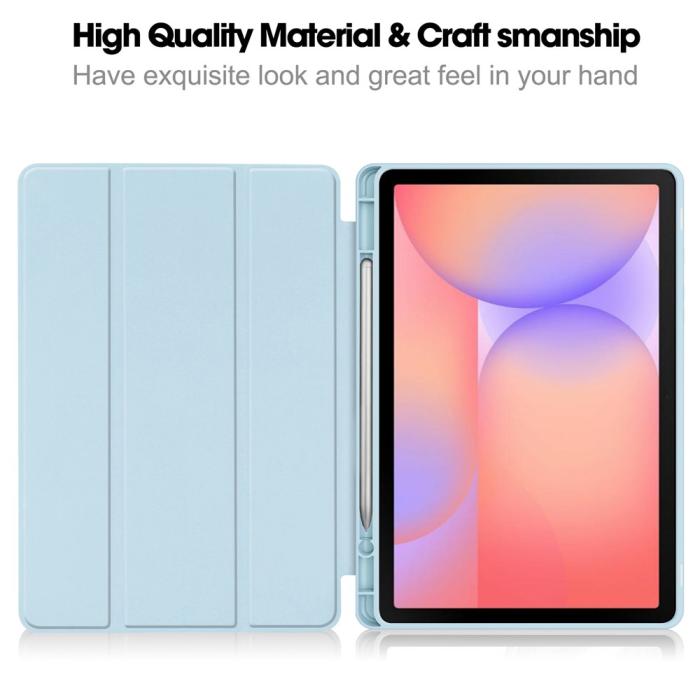Bild 2,  Samsung Galaxy Tab S10 Lite Fodral Tri-Fold Pennhållare Blå - Teknikhallen.se