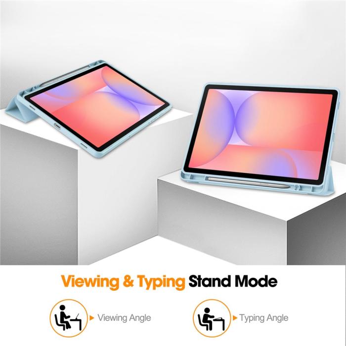 Bild 4,  Samsung Galaxy Tab S10 Lite Fodral Tri-Fold Pennhållare Blå - Teknikhallen.se