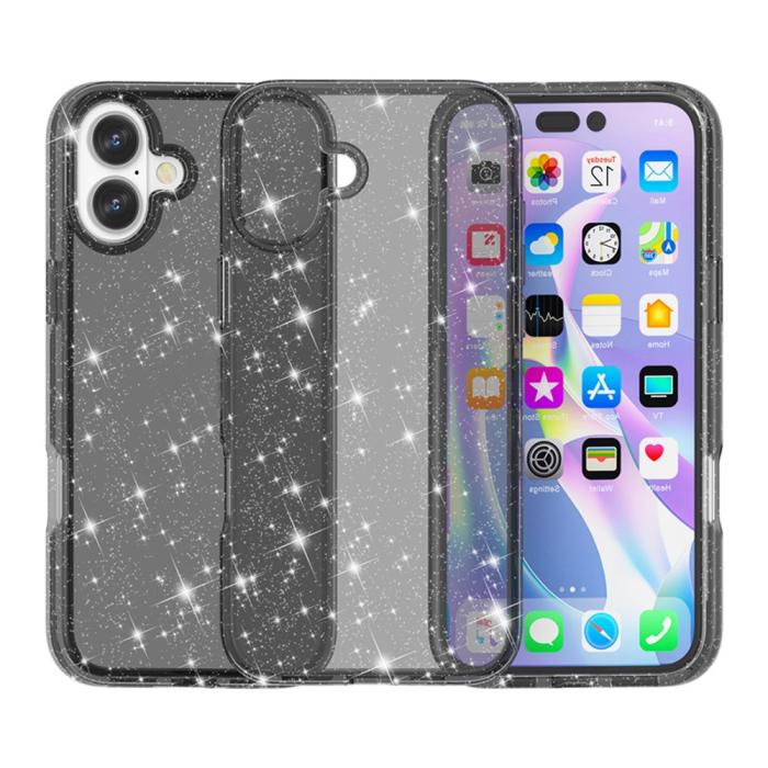 Bild 2,  iPhone 17 Skal Hybrid Glitter Svart - Teknikhallen.se