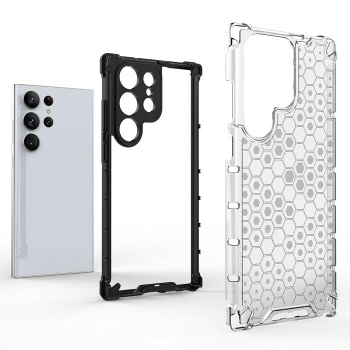 Bild 2,  Samsung Galaxy S23 Ultra Skal Shockproof Honeycomb Grå - Teknikhallen.se