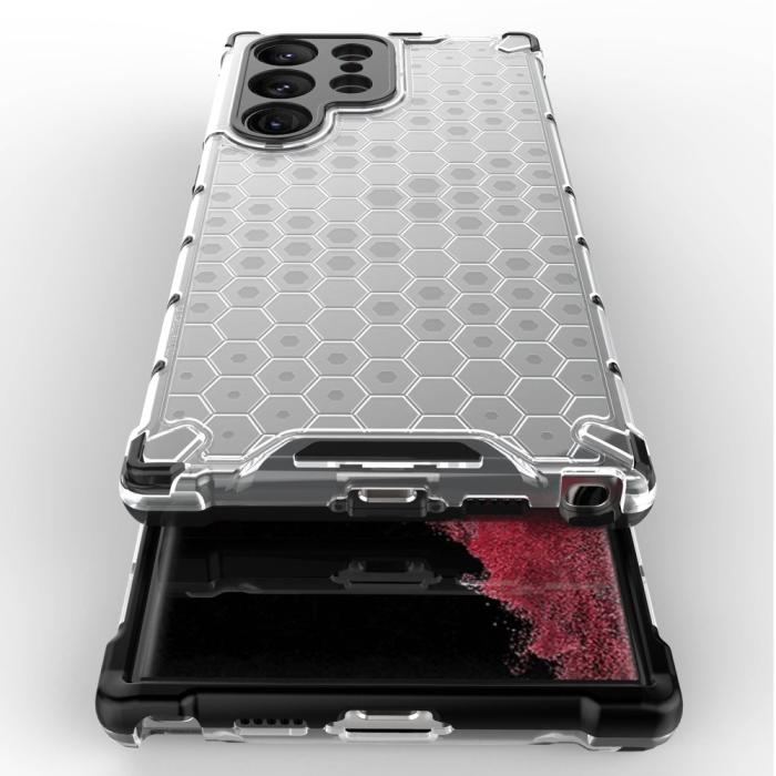 Bild 4,  Samsung Galaxy S23 Ultra Skal Shockproof Honeycomb Grå - Teknikhallen.se