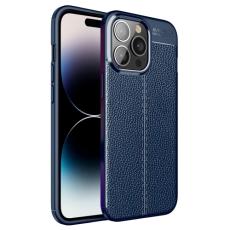  iPhone 14 Pro Max Skal Litchi Textur Bl&aring; - Teknikhallen.se