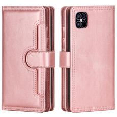  iPhone 13 Mini - Multifunktionellt Flerkort L&auml;der Fodral - Ros&eacute;guld - Teknikhallen.se