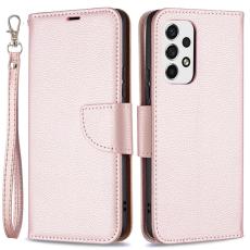  Samsung Galaxy A53 5G Fodral Litchi Shark L&auml;der Ros&eacute;guld - Teknikhallen.se