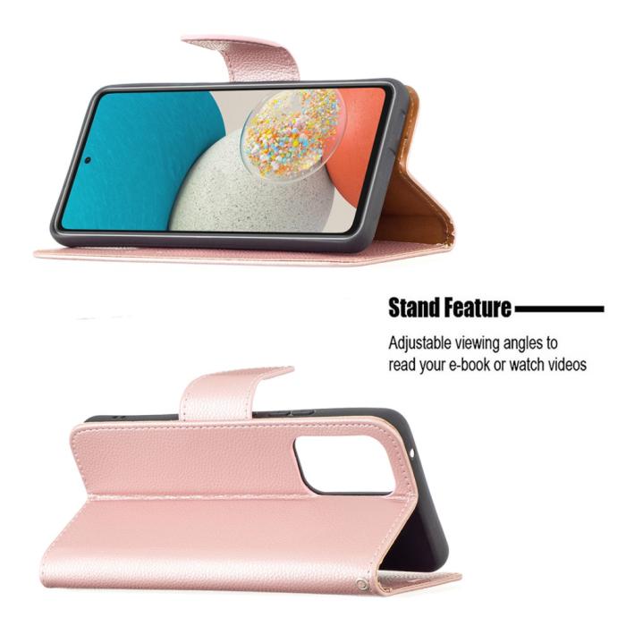 Bild 4,  Samsung Galaxy A53 5G Fodral Litchi Shark Läder Roséguld - Teknikhallen.se