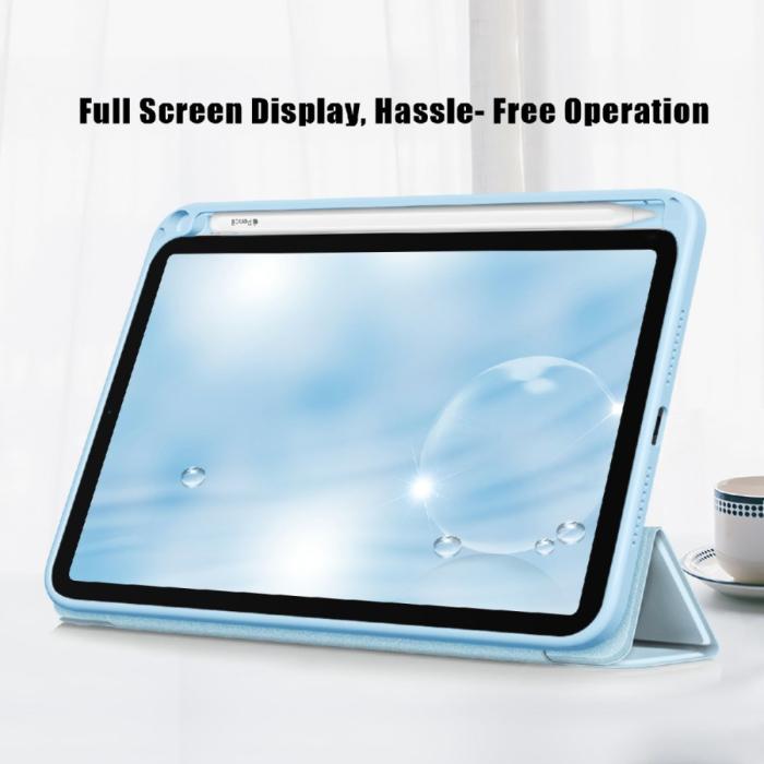 Bild 5,  iPad Mini 2024/2021 Fodral Tri-Fold Hybrid Pennhållare Sky Blue - Teknikhallen.se