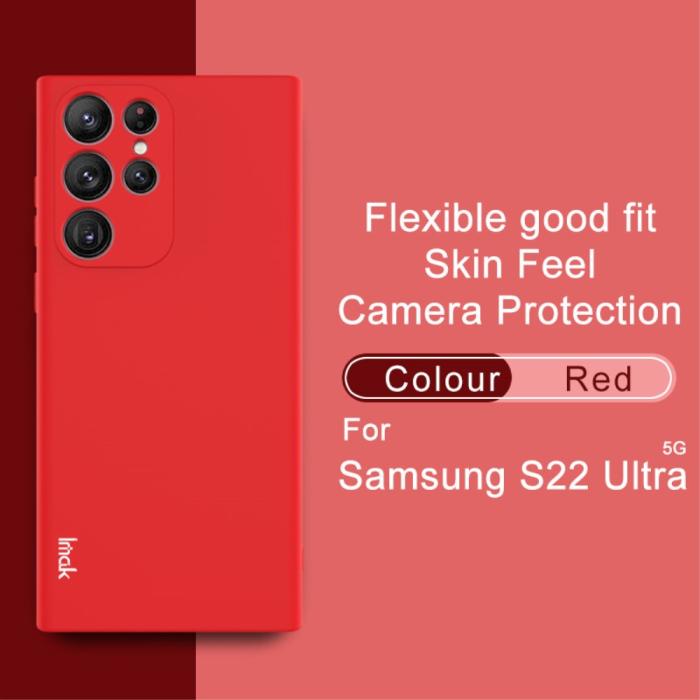 Bild 2, IMAK IMAK Samsung Galaxy S22 Ultra Skal Skin Touch TPU Röd - Teknikhallen.se