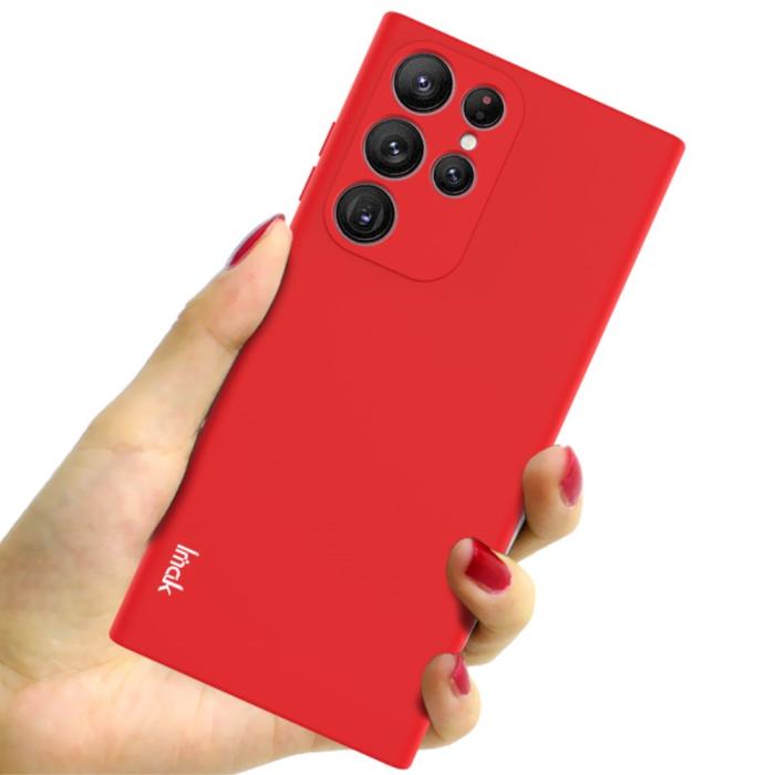 Bild 5, IMAK IMAK Samsung Galaxy S22 Ultra Skal Skin Touch TPU Röd - Teknikhallen.se
