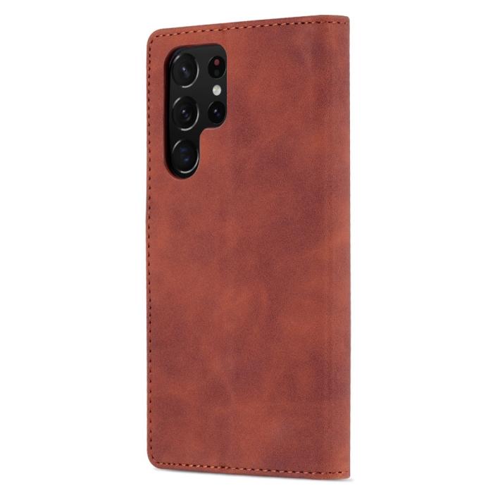Bild 3, AZNS AZNS Samsung Galaxy S22 Ultra Fodral Läder Brun - Teknikhallen.se