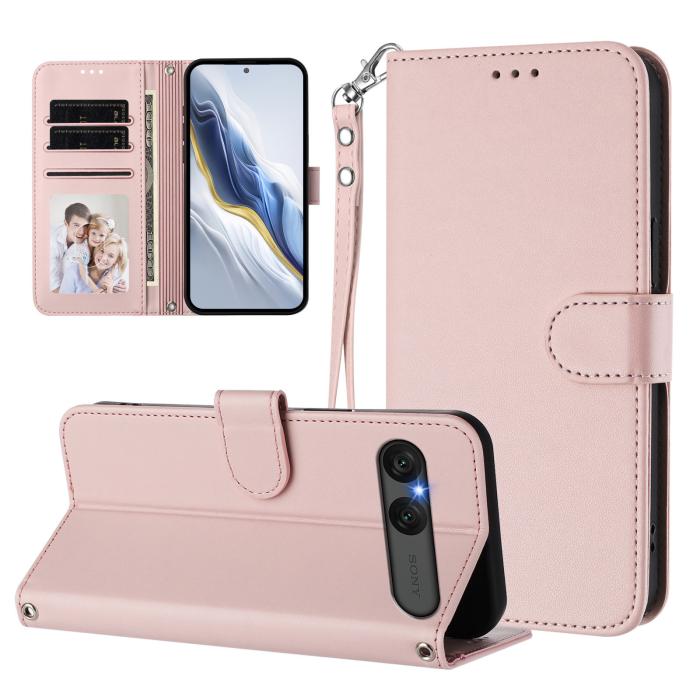 Bild 3,  Sony Xperia 10 VII Plånboksfodral Läder Rosa - Teknikhallen.se