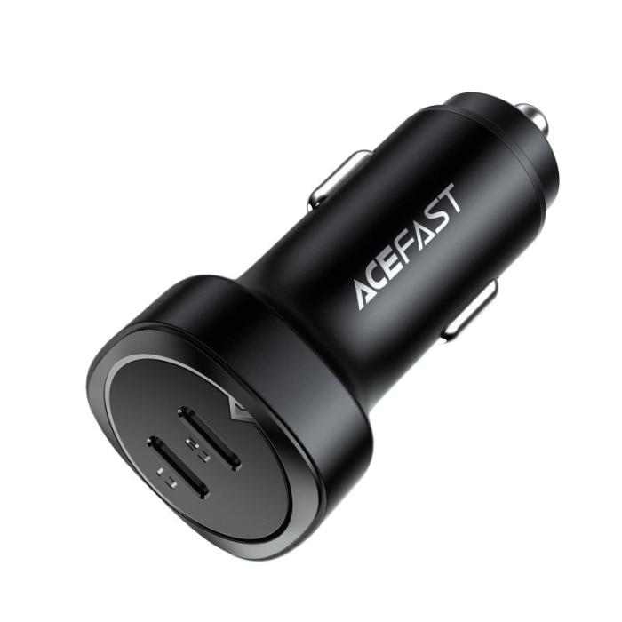 Bild 2, Acefast Acefast 72W PD PPS QC Billaddare 2x USB-C Svart - Teknikhallen.se