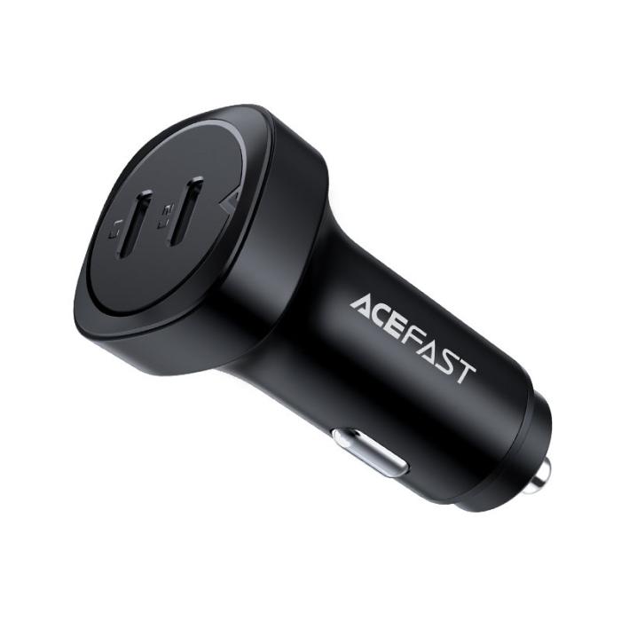 Bild 3, Acefast Acefast 72W PD PPS QC Billaddare 2x USB-C Svart - Teknikhallen.se