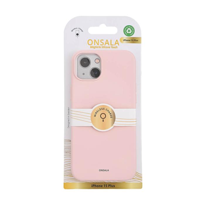 Bild 2, Onsala ONSALA iPhone 15 Plus MagSafe Skal Med Silikonyta Chalk Pink - Teknikhallen.se