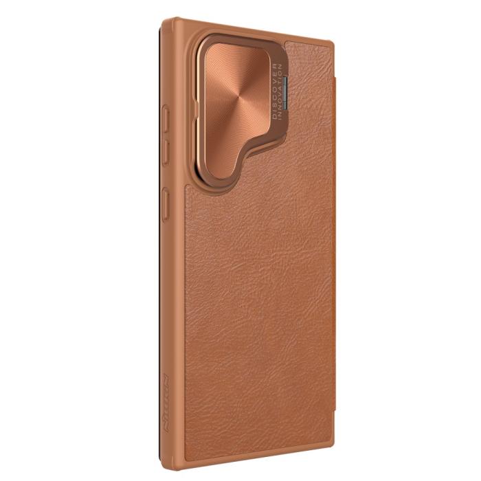 Bild 6, NILLKIN NILLKIN Galaxy S24 Plus Fodral Qin Läder Cam Kickstand Brun - Teknikhallen.se