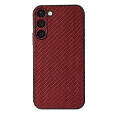  Samsung Galaxy S23 Plus Skal Kolfiber Textur R&ouml;d - Teknikhallen.se