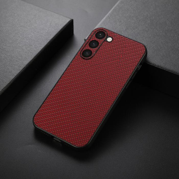 Bild 3,  Samsung Galaxy S23 Plus Skal Kolfiber Textur Röd - Teknikhallen.se