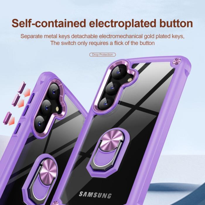 Bild 6,  Samsung Galaxy S24 Skal Shockproof Ring Hybrid Lila - Teknikhallen.se