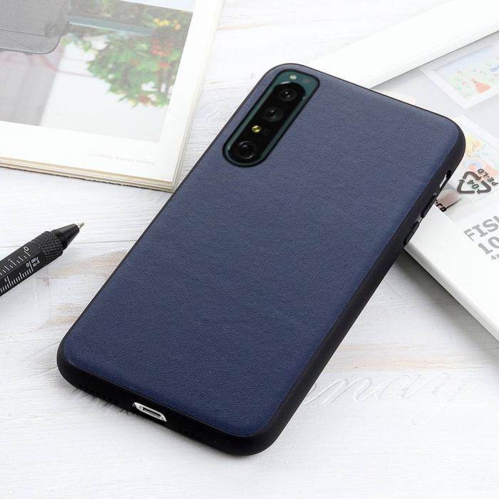 Bild 3,  Sony Xperia 1 IV Skal Äkta Läder Hybrid Blå - Teknikhallen.se