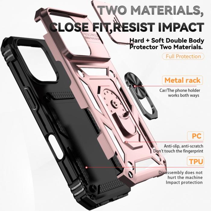 Bild 5,  iPhone 16 Pro Max Skal CamShield Ring Hybrid Roséguld - Teknikhallen.se