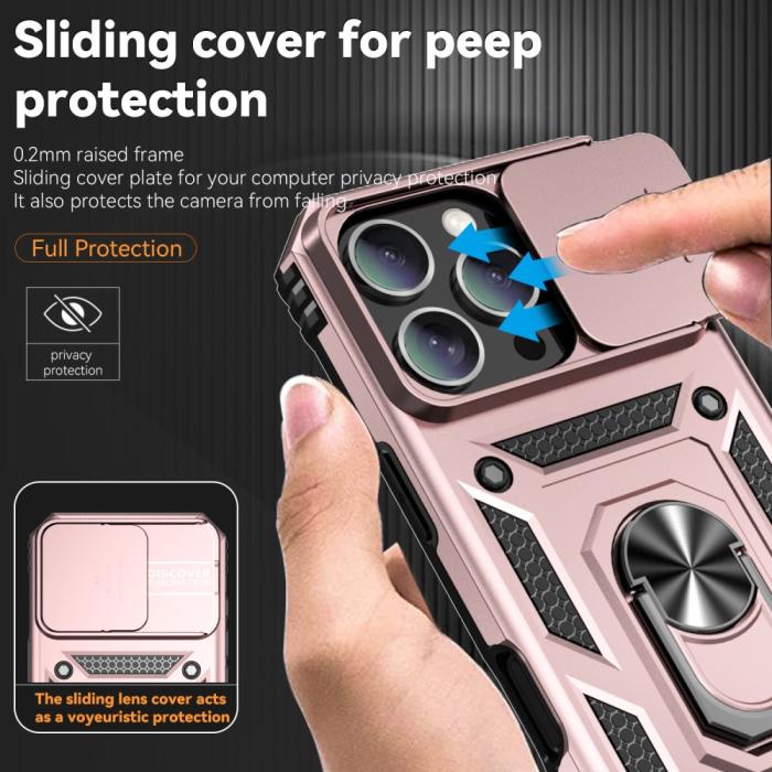 Bild 6,  iPhone 16 Pro Max Skal CamShield Ring Hybrid Roséguld - Teknikhallen.se
