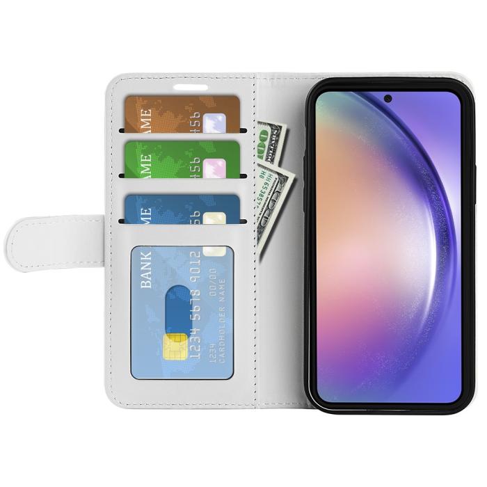 Bild 2,  Samsung Galaxy A55 5G Fodral Crazy Horse Läder Vit - Teknikhallen.se