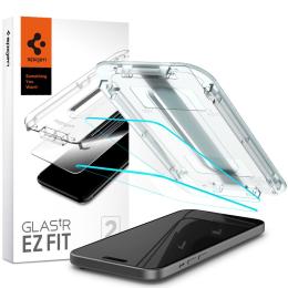 Spigen Spigen iPhone 16/15 2-PACK GLAS.tR "Ez Fit" Skärmskydd - Teknikhallen.se