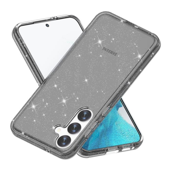 Bild 3,  Samsung Galaxy S24 Skal Sparkling Glitter Svart - Teknikhallen.se