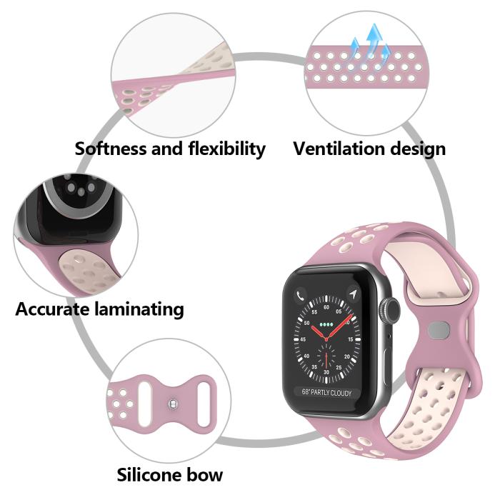 Bild 5, ColorPop Sportarmband Dual-Color Apple Watch 42/41/40/38 mm (M/L) - Teknikhallen.se
