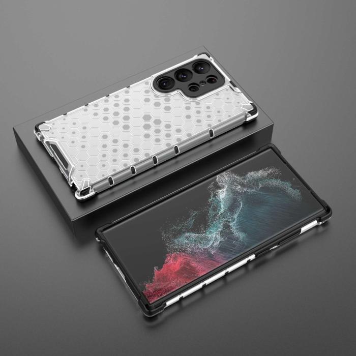 Bild 6,  Samsung Galaxy S23 Ultra Skal Shockproof Honeycomb Grå - Teknikhallen.se