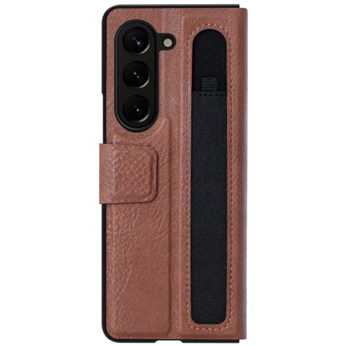Bild 3, NILLKIN NILLKIN Galaxy Z Fold 5 Skal Leather Pen Brun - Teknikhallen.se