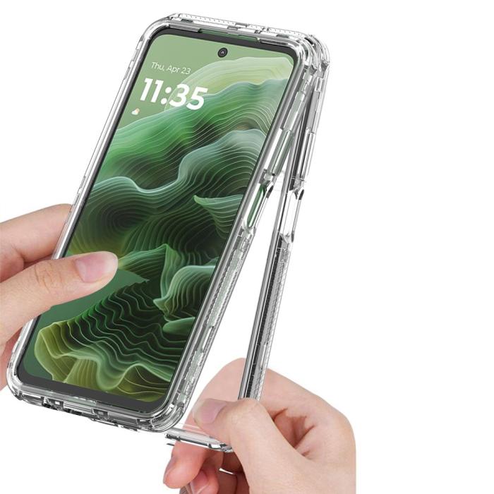 Bild 3,  Motorola Moto G35 5G Skal Hybrid 360 Shockproof Transparent - Teknikhallen.se