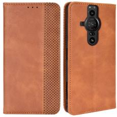  Sony Xperia Pro-I Fodral Retro Flip L&auml;der Brun - Teknikhallen.se