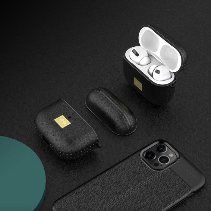 Bild 3,  AirPods 3 Skal PU-Läder Textur Karbinhake Svart - Teknikhallen.se