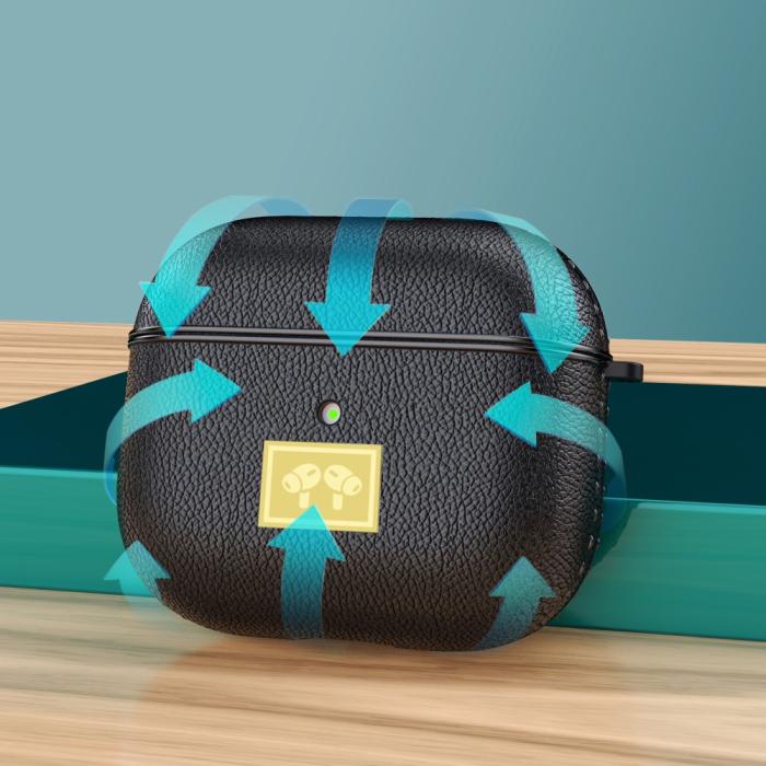 Bild 5,  AirPods 3 Skal PU-Läder Textur Karbinhake Svart - Teknikhallen.se