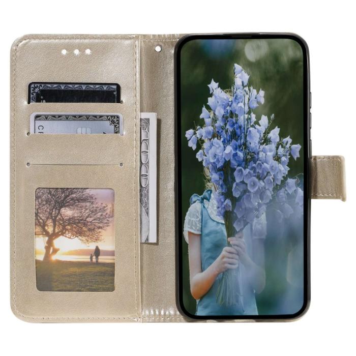 Bild 3,  Sony Xperia 5 IV Fodral Mandala Läder Guld - Teknikhallen.se