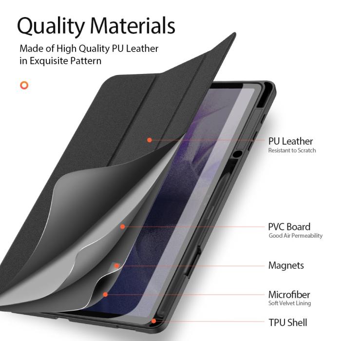 Bild 6, DUX DUCIS DUX DUCIS Samsung Galaxy Tab S7 Plus / S8 Plus / S7 FE DOMO Tri-Fold Fodral - Teknikhallen.se