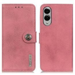 KHAZNEH KHAZNEH Samsung Galaxy S25 Edge Fodral Läder Rosa - Teknikhallen.se