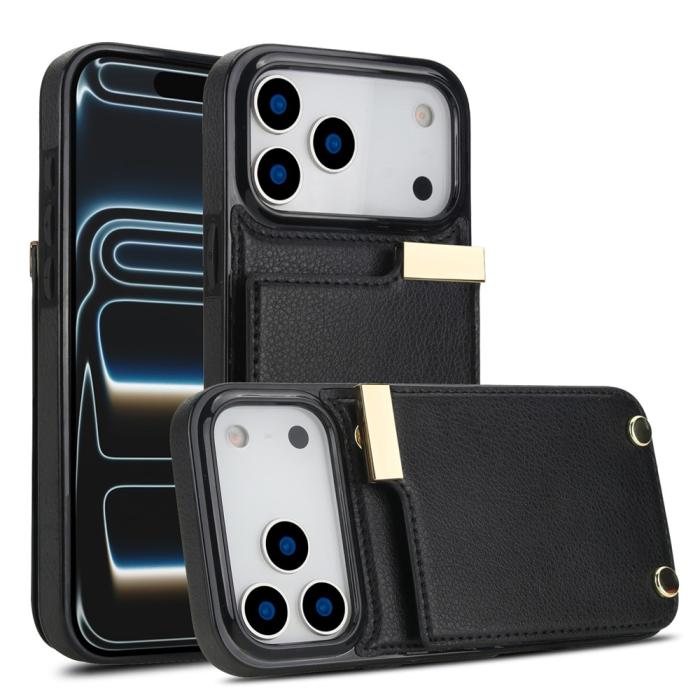 Bild 2,  iPhone 18 Pro / 17 Pro Skal Med Kortfack Svart - Teknikhallen.se