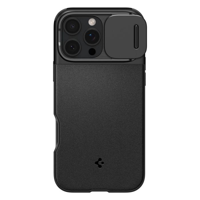 Bild 2, Spigen Spigen iPhone 16 Pro Skal MagSafe Optik Armor Black - Teknikhallen.se