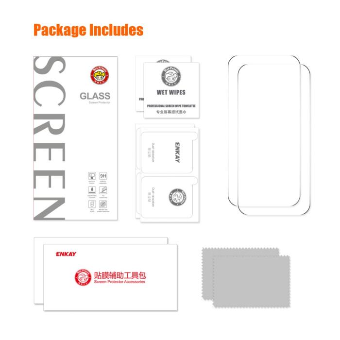 Bild 6, ENKAY ENKAY iPhone 16 Pro Max Skärmskydd 2-PACK Härdat Glas - Teknikhallen.se