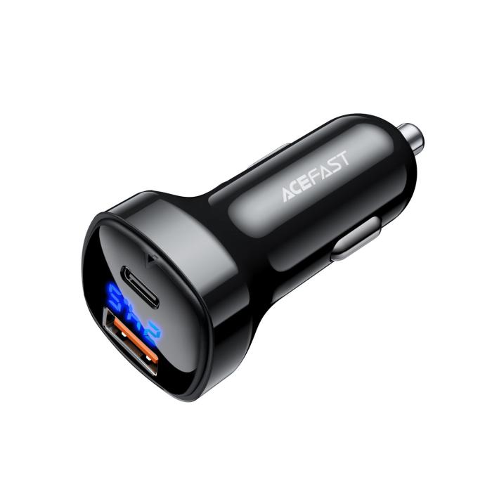 Bild 5, Acefast Acefast 66W PD PPS QC Billaddare USB-C / USB-A Svart - Teknikhallen.se