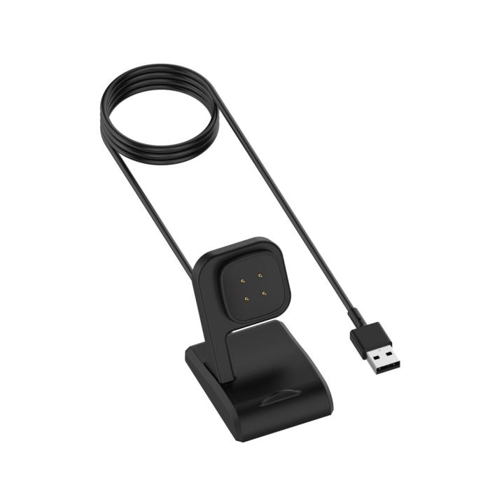 Bild 3,  1m Laddare Till Fitbit Versa 4 / 3 / Sense / Sense 2 Svart - Teknikhallen.se