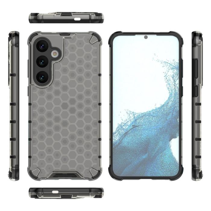 Bild 3,  Samsung Galaxy S25 Skal Hybrid Honeycomb Svart - Teknikhallen.se